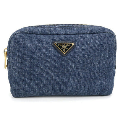 中古 プラダ ポーチ レディース ブランド PRADA トライアングル 1NA021 ブルー USDPR114545011