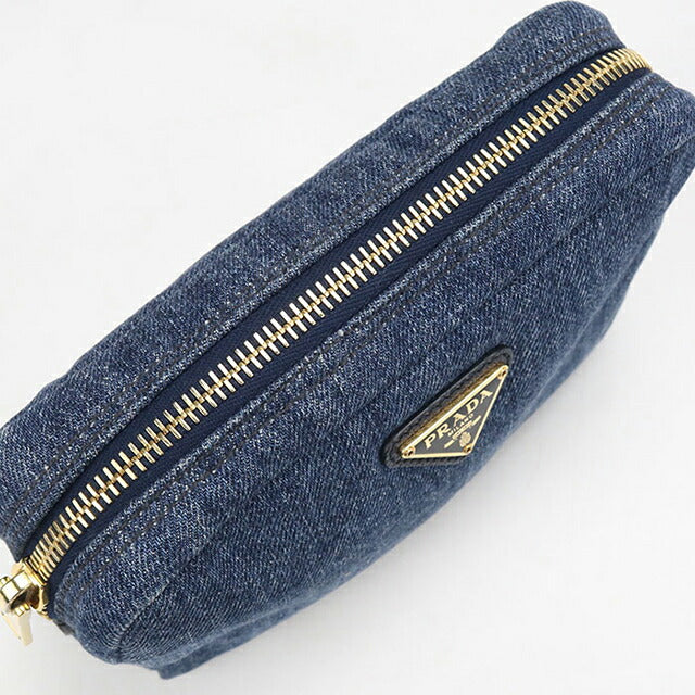 中古 プラダ ポーチ レディース ブランド PRADA トライアングル 1NA021 ブルー USDPR114545011