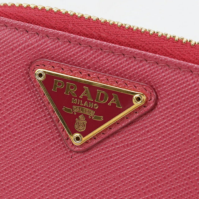 中古 プラダ 小銭入れ レディース ブランド PRADA サフィアーノトライアングル コインケース レザー 1MM268 ピンク USDPR114585011
