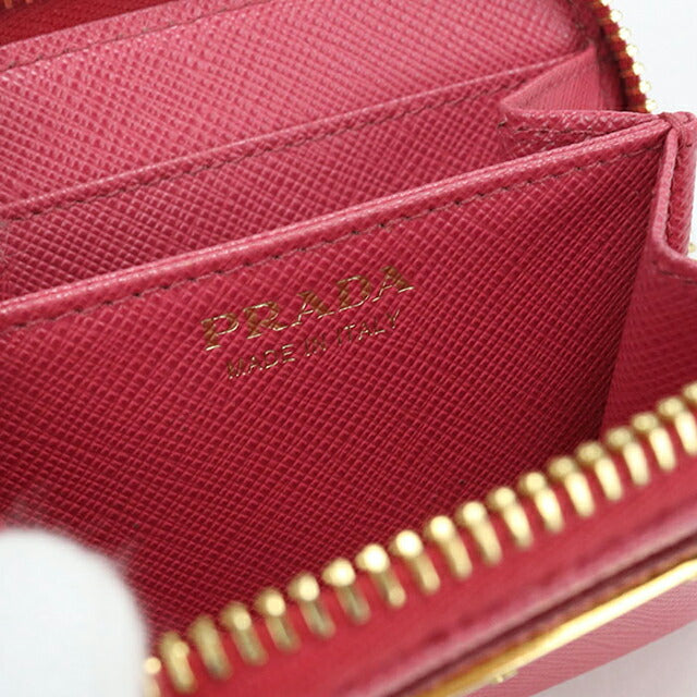 中古 プラダ 小銭入れ レディース ブランド PRADA サフィアーノトライアングル コインケース レザー 1MM268 ピンク USDPR114585011