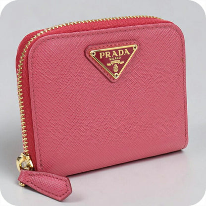 中古 プラダ 小銭入れ レディース ブランド PRADA サフィアーノトライアングル コインケース レザー 1MM268 ピンク USDPR114585011