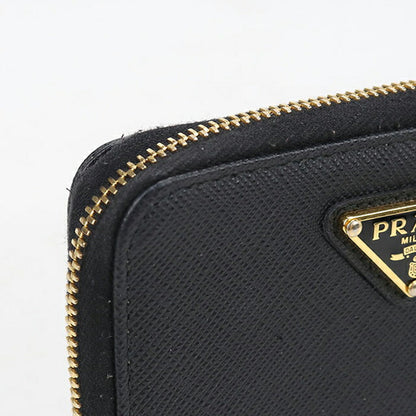 中古 プラダ 二つ折り財布 二折財布 レディース ブランド PRADA サフィアーノトライアングル レザー 1ML036 ブラック USDPR114604011