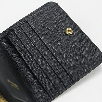 中古 プラダ 二つ折り財布 二折財布 レディース ブランド PRADA サフィアーノトライアングル レザー 1ML036 ブラック USDPR114604011