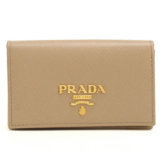 中古 プラダ 名刺入れ レディース ブランド PRADA レザー 1MC122 ベージュ USDPR114710011