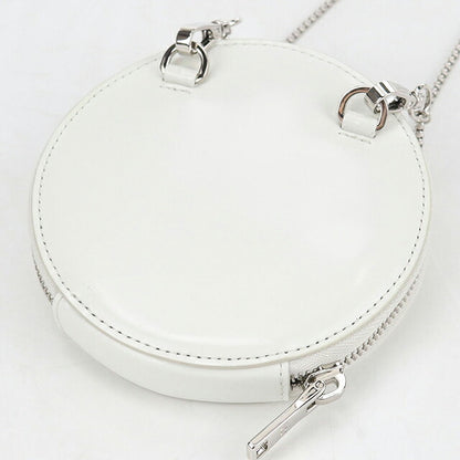 Used Prada shoulder bag ladies brand PRADA triangle logo chain leather 1NR003 white USDPR114736011