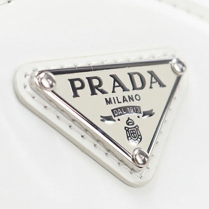 Used Prada shoulder bag ladies brand PRADA triangle logo chain leather 1NR003 white USDPR114736011