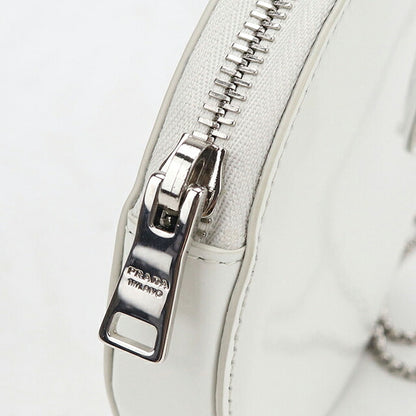 Used Prada shoulder bag ladies brand PRADA triangle logo chain leather 1NR003 white USDPR114736011