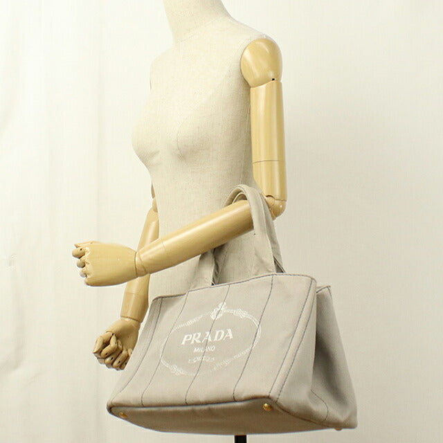 中古 プラダ トートバッグ レディース ブランド PRADA カナパ 2WAY グレー USDPR114813011