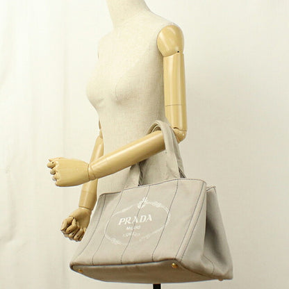 中古 プラダ トートバッグ レディース ブランド PRADA カナパ 2WAY グレー USDPR114813011