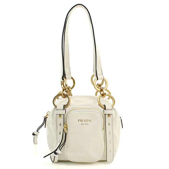中古 プラダ ハンドバッグ レディース ブランド PRADA ダングル ミニ レザー ホワイト USDPR114831011