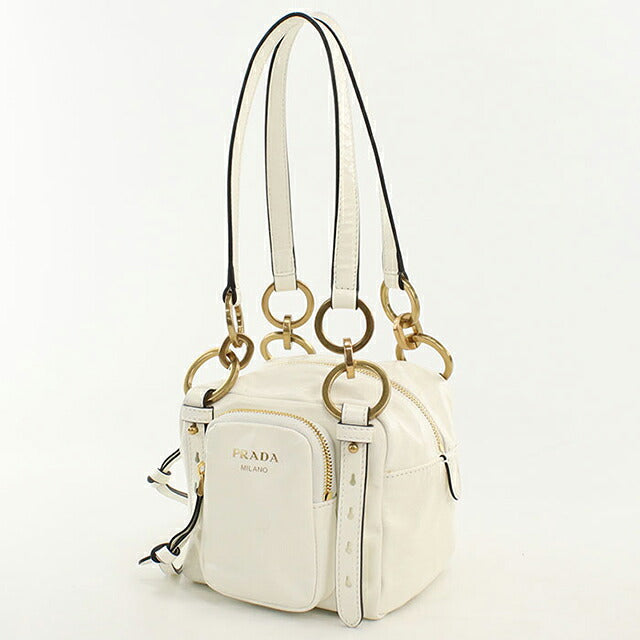 中古 プラダ ハンドバッグ レディース ブランド PRADA ダングル ミニ レザー ホワイト USDPR114831011