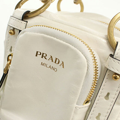 中古 プラダ ハンドバッグ レディース ブランド PRADA ダングル ミニ レザー ホワイト USDPR114831011