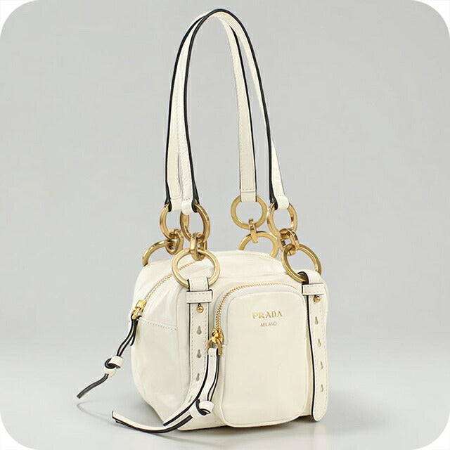 中古 プラダ ハンドバッグ レディース ブランド PRADA ダングル ミニ レザー ホワイト USDPR114831011