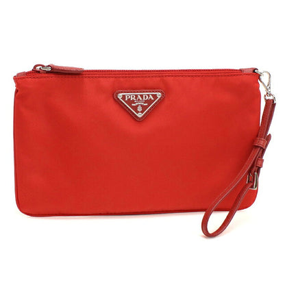 中古 プラダ ポーチ レディース ブランド PRADA トライアングルロゴ 1NH545 レッド USDPR114844011