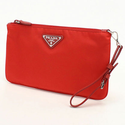 中古 プラダ ポーチ レディース ブランド PRADA トライアングルロゴ 1NH545 レッド USDPR114844011
