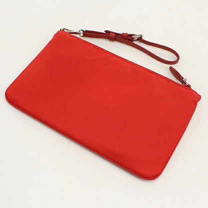 中古 プラダ ポーチ レディース ブランド PRADA トライアングルロゴ 1NH545 レッド USDPR114844011