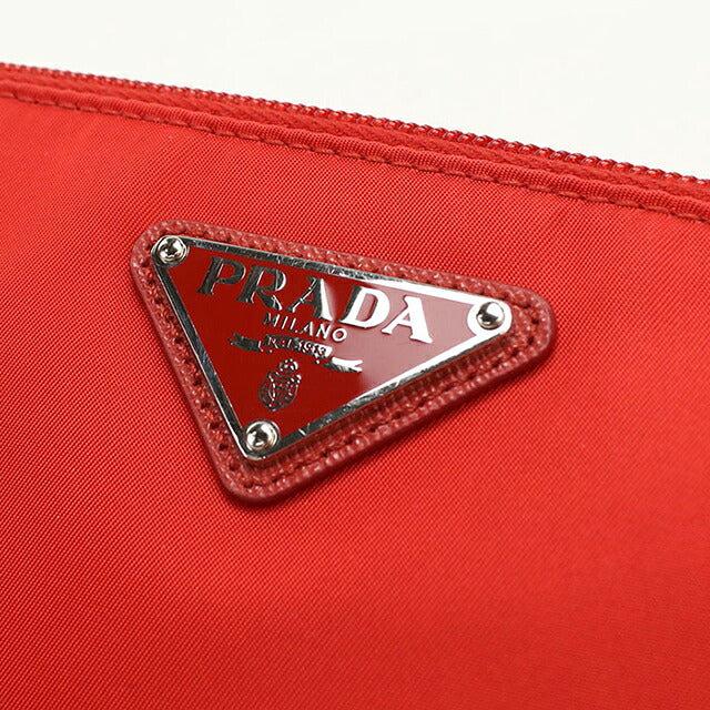 中古 プラダ ポーチ レディース ブランド PRADA トライアングルロゴ 1NH545 レッド USDPR114844011