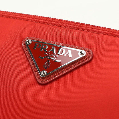 中古 プラダ ポーチ レディース ブランド PRADA トライアングルロゴ 1NH545 レッド USDPR114844011