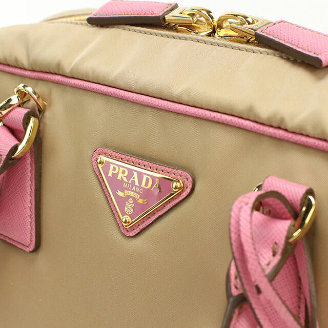 中古 プラダ ミニボストン レディース ブランド PRADA 2WAY レザー ベージュ USDPR114907011
