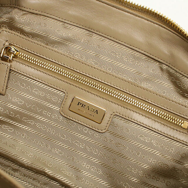 中古 プラダ ミニボストン レディース ブランド PRADA 2WAY レザー ベージュ USDPR114907011