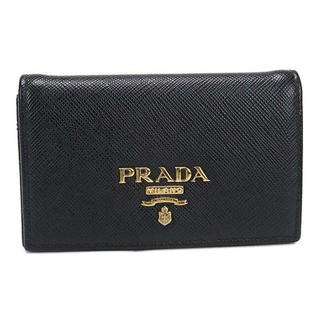 中古 プラダ 名刺入れ レディース ブランド PRADA カードケース レザー 1MC122 ブラック USDPR115150011
