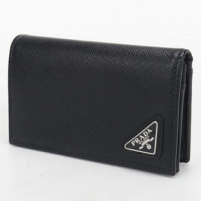 中古 プラダ 名刺入れ メンズ ブランド PRADA サフィアーノトライアングル カードケース 2MC122 ブラック USDPR115169011