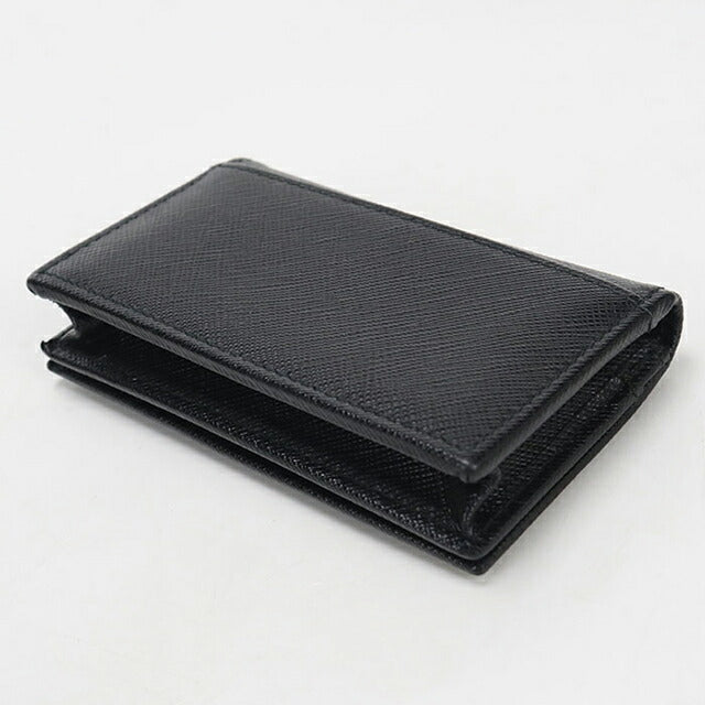 中古 プラダ 名刺入れ メンズ ブランド PRADA サフィアーノトライアングル カードケース 2MC122 ブラック USDPR115169011