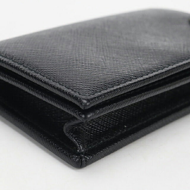 中古 プラダ 名刺入れ メンズ ブランド PRADA サフィアーノトライアングル カードケース 2MC122 ブラック USDPR115169011