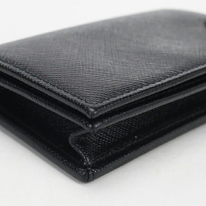 中古 プラダ 名刺入れ メンズ ブランド PRADA サフィアーノトライアングル カードケース 2MC122 ブラック USDPR115169011