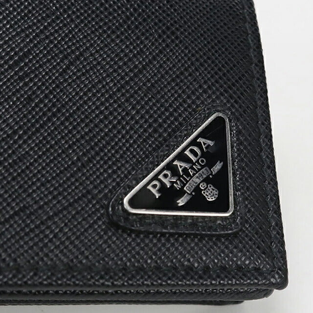 中古 プラダ 名刺入れ メンズ ブランド PRADA サフィアーノトライアングル カードケース 2MC122 ブラック USDPR115169011