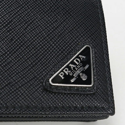 中古 プラダ 名刺入れ メンズ ブランド PRADA サフィアーノトライアングル カードケース 2MC122 ブラック USDPR115169011