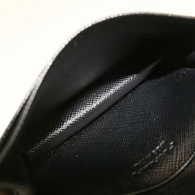 中古 プラダ 名刺入れ メンズ ブランド PRADA サフィアーノトライアングル カードケース 2MC122 ブラック USDPR115169011