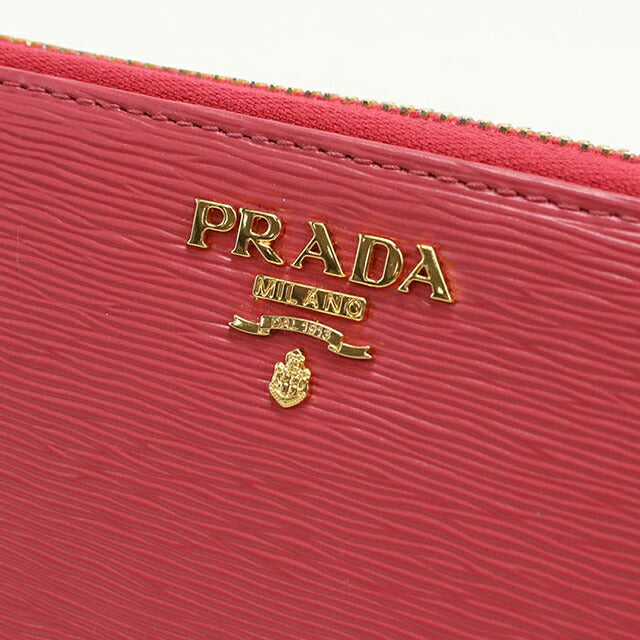 中古 プラダ 長財布ラウンドファスナー レディース ブランド PRADA ヴィッテロムーブ ジップアラウンド長財布 レザー 1ML506 ピンク USDPR115243011