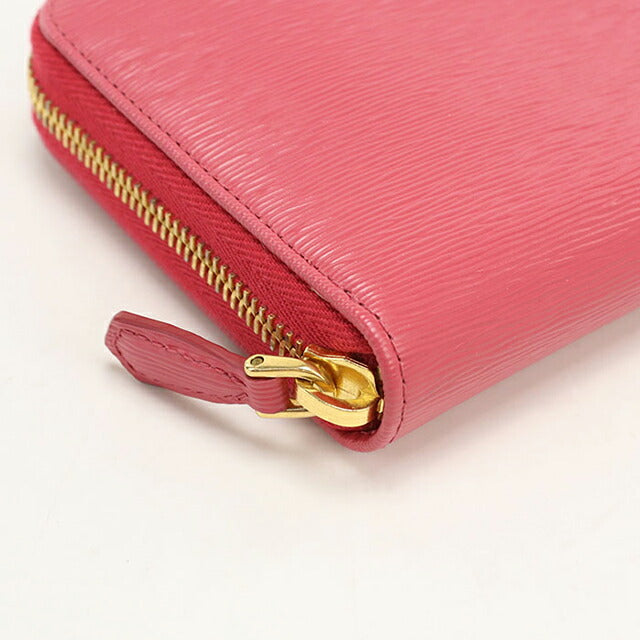 中古 プラダ 長財布ラウンドファスナー レディース ブランド PRADA ヴィッテロムーブ ジップアラウンド長財布 レザー 1ML506 ピンク USDPR115243011