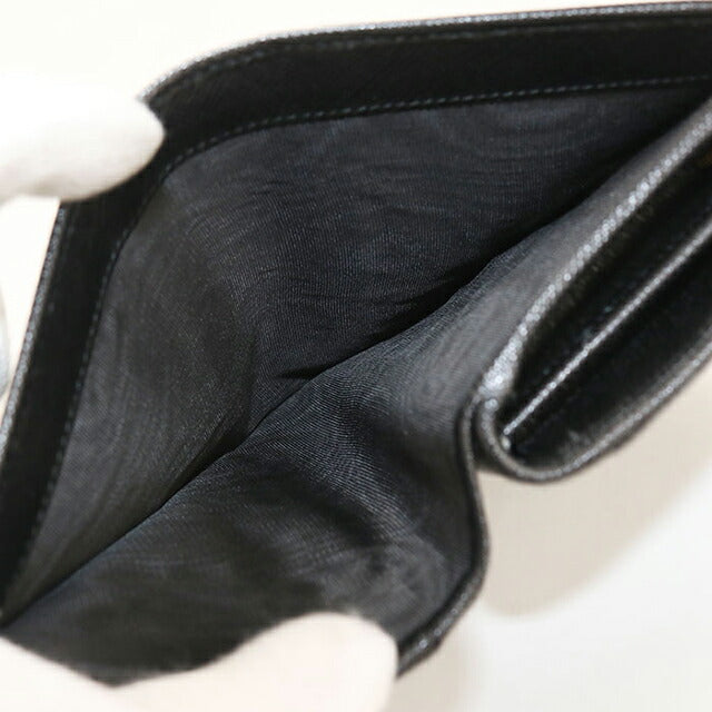 中古 プラダ 二つ折り財布 二折財布 レディース ブランド PRADA サフィアーノレザー 1ML225 ブラック USDPR115264011