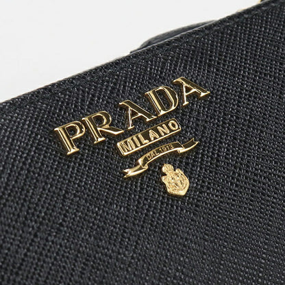 中古 プラダ 二つ折り財布 二折財布 レディース ブランド PRADA サフィアーノレザー 1ML225 ブラック USDPR115264011