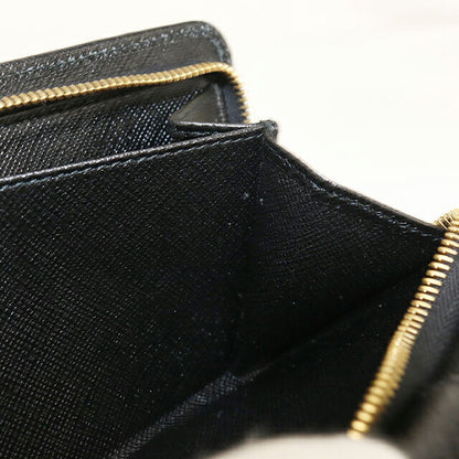 中古 プラダ 二つ折り財布 二折財布 レディース ブランド PRADA サフィアーノレザー 1ML225 ブラック USDPR115264011