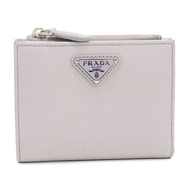 中古 プラダ 二つ折り財布 二折財布 レディース ブランド PRADA サフィアーノトライアングル財布 1ML050 パープル USDPR115278011