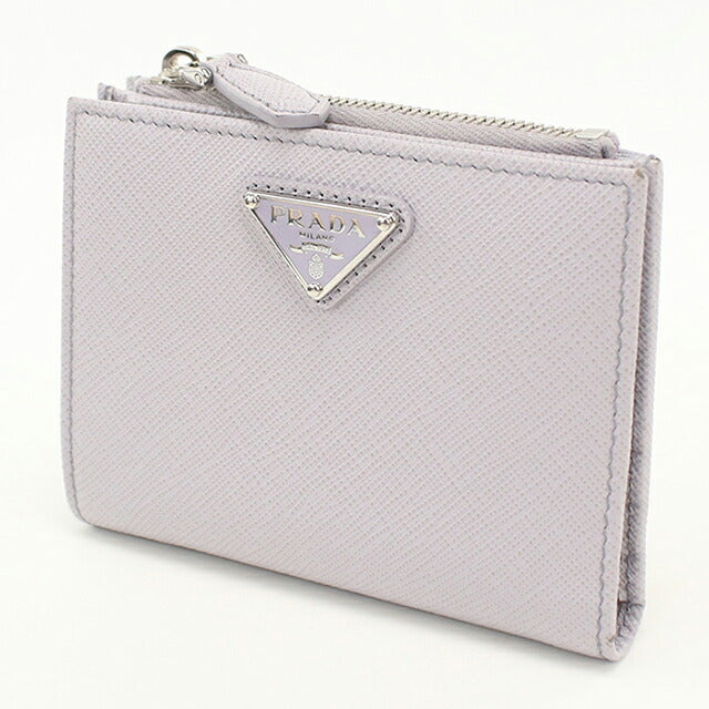 中古 プラダ 二つ折り財布 二折財布 レディース ブランド PRADA サフィアーノトライアングル財布 1ML050 パープル USDPR115278011