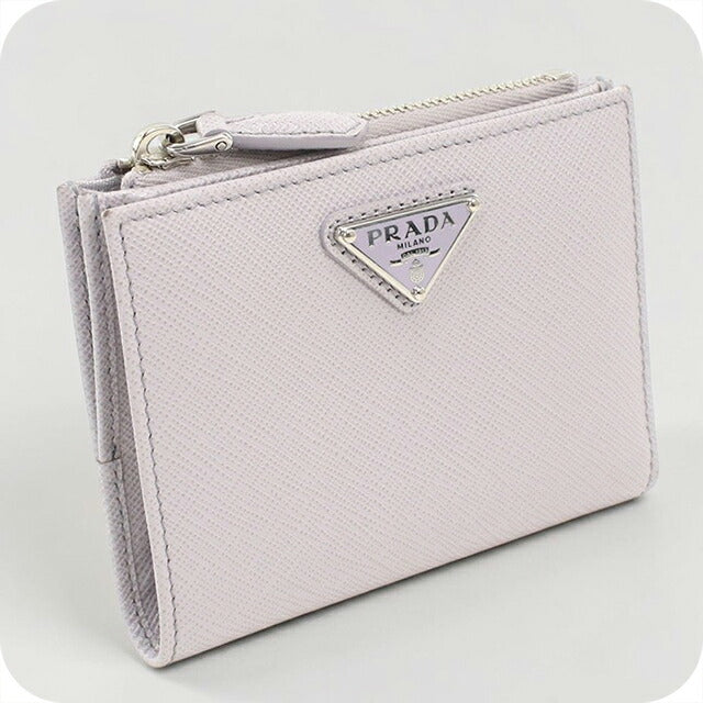 中古 プラダ 二つ折り財布 二折財布 レディース ブランド PRADA サフィアーノトライアングル財布 1ML050 パープル USDPR115278011