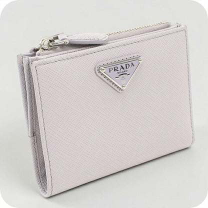 中古 プラダ 二つ折り財布 二折財布 レディース ブランド PRADA サフィアーノトライアングル財布 1ML050 パープル USDPR115278011