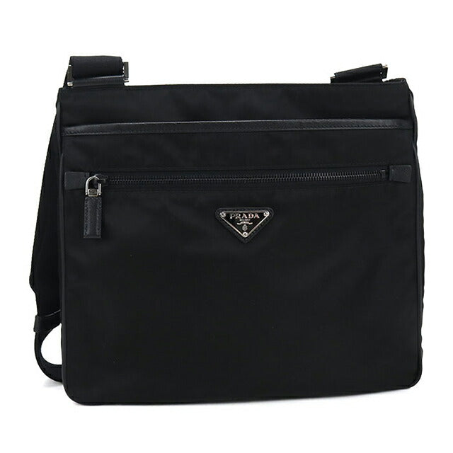中古 プラダ ショルダーバッグ メンズ ブランド PRADA トライアングルロゴ VA251M ブラック USDPR115410011