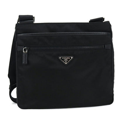 中古 プラダ ショルダーバッグ メンズ ブランド PRADA トライアングルロゴ VA251M ブラック USDPR115410011