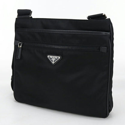 中古 プラダ ショルダーバッグ メンズ ブランド PRADA トライアングルロゴ VA251M ブラック USDPR115410011