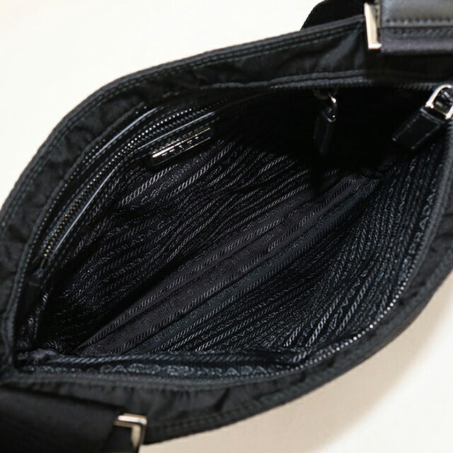 中古 プラダ ショルダーバッグ メンズ ブランド PRADA トライアングルロゴ VA251M ブラック USDPR115410011