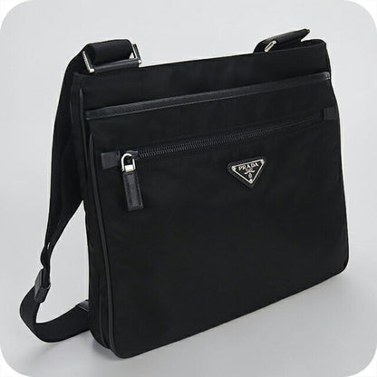 中古 プラダ ショルダーバッグ メンズ ブランド PRADA トライアングルロゴ VA251M ブラック USDPR115410011