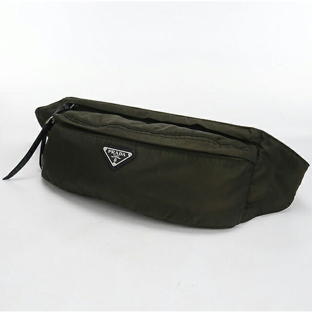 中古 プラダ ボディバッグ レディース ブランド PRADA トライアングルロゴ 1BL011 カーキ USDPR115412011