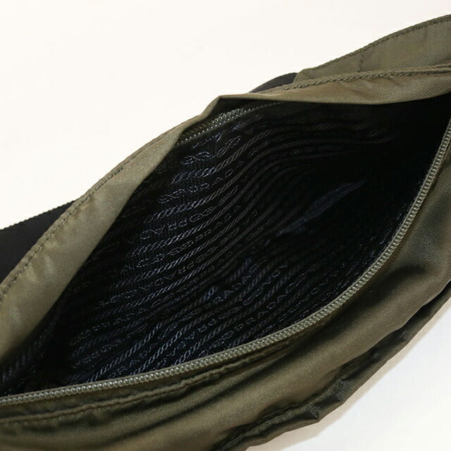 中古 プラダ ボディバッグ レディース ブランド PRADA トライアングルロゴ 1BL011 カーキ USDPR115412011