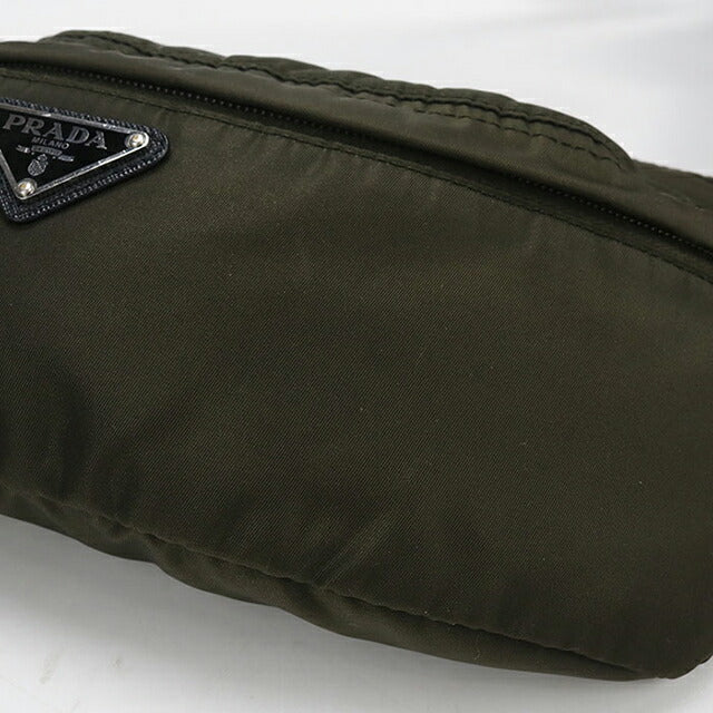 中古 プラダ ボディバッグ レディース ブランド PRADA トライアングルロゴ 1BL011 カーキ USDPR115412011