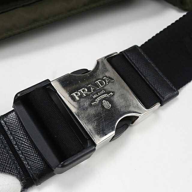 中古 プラダ ボディバッグ レディース ブランド PRADA トライアングルロゴ 1BL011 カーキ USDPR115412011